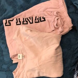 Pink Vs pink joggers and sweater
